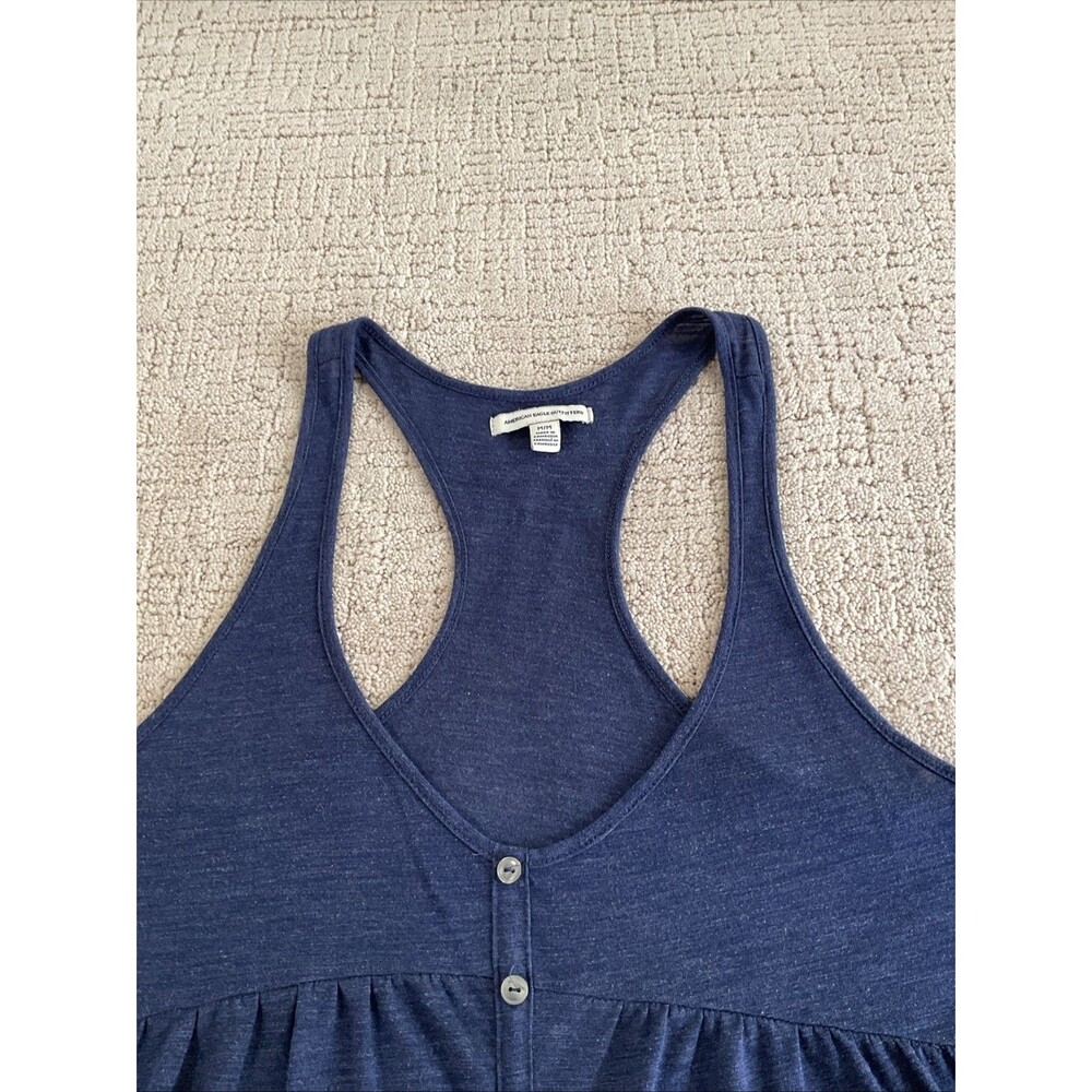 American Eagle Outfitters Tank Top, Women's Size Medium, Blue Button Up.EUC - Picture 3 of 14